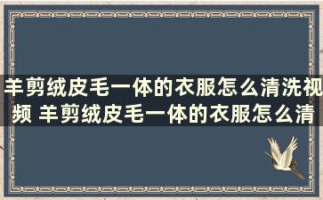 羊剪绒皮毛一体的衣服怎么清洗视频 羊剪绒皮毛一体的衣服怎么清洗自己在家怎么洗